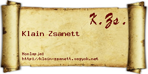 Klain Zsanett névjegykártya